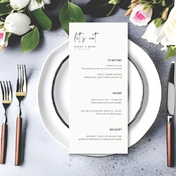 minimal wedding menu template