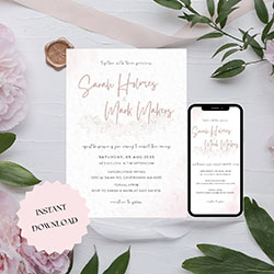 rose wedding invite